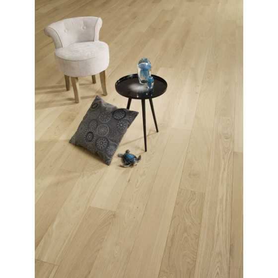 Chêne Massif Verni Incolore Aspect Bois Brut Lisse | Parquet Massif Chêne Verni | Premibel Parquet