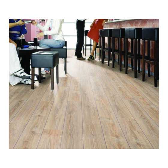 PARQUET SOL STRATIFIE DECOART - CHENE BLANCHI A LA CHAUX – GAMME MILAN – 1380mmX193mmX8mm - Certifié FSC Mix Credit