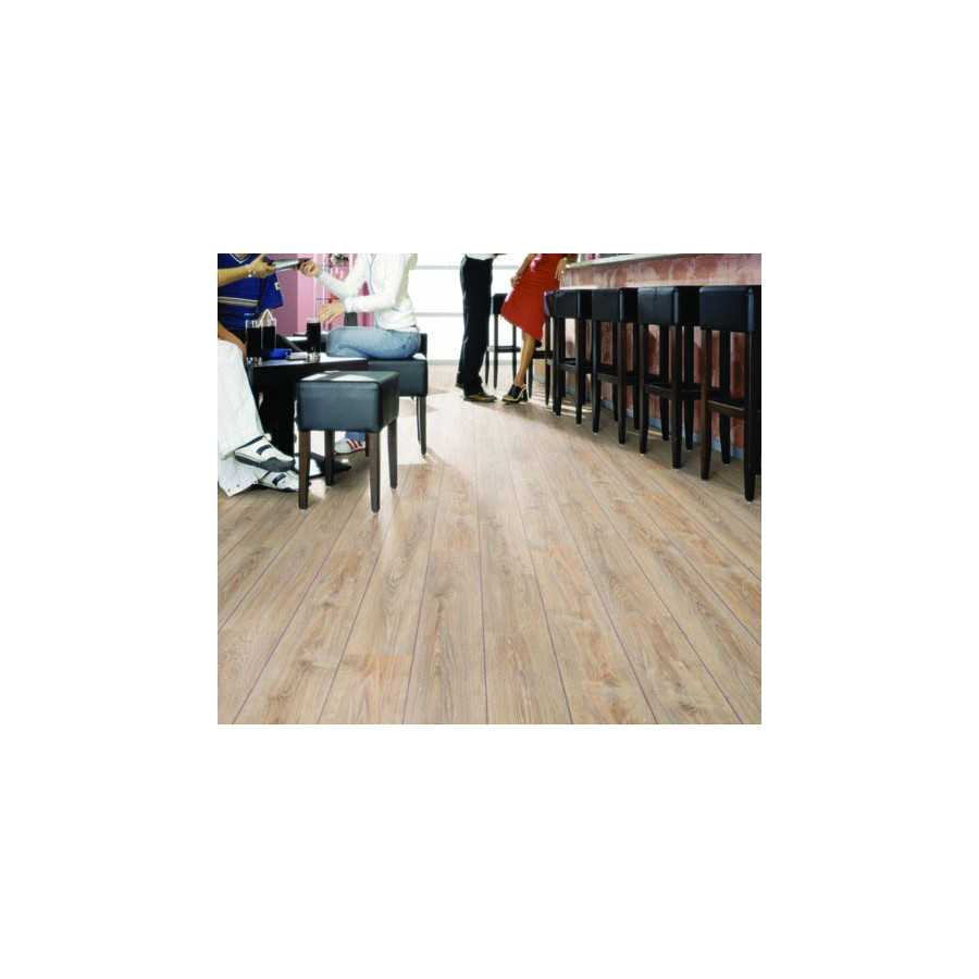 PARQUET SOL STRATIFIE DECOART - CHENE BLANCHI A LA CHAUX – GAMME MILAN – 1380mmX193mmX8mm - Certifié FSC Mix Credit