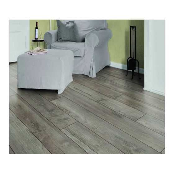 PARQUET SOL STRATIFIE DECOART - TECK ARGENT NOSTALGIE - GAMME MILAN - 1380mmX193mmX8mm - Certifié FSC Mix Credit