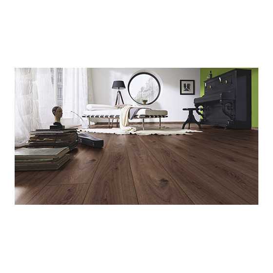 parquet sol stratifie decoart – chene prestige fonce -  gamme milan - 1380mmx193mmx8mm - certifié fsc mix credit