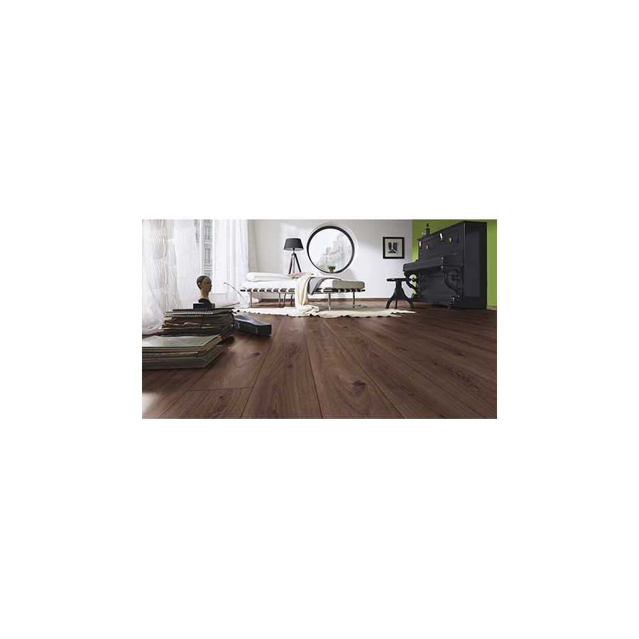 parquet sol stratifie decoart – chene prestige fonce -  gamme milan - 1380mmx193mmx8mm - certifié fsc mix credit