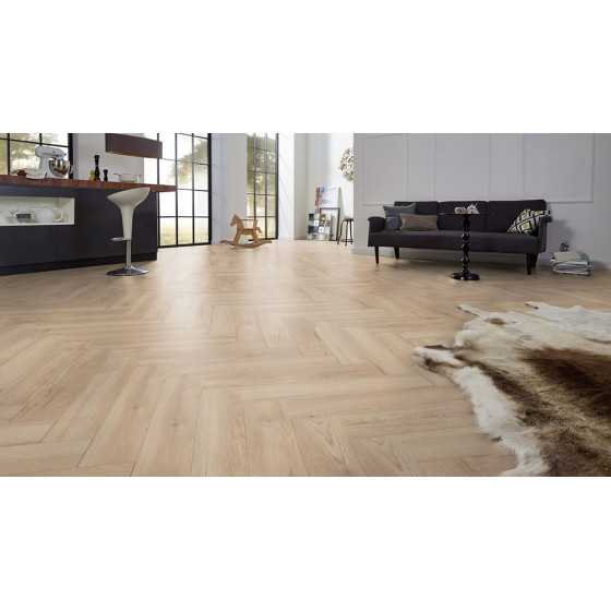 PARQUET SOL STRATIFIE DECOART BATON ROMPU CHENE TOULOUSE - GAMME VIEUX PARIS - 665mm x 133mm x 8mm - Certifié FSC Mix Credit