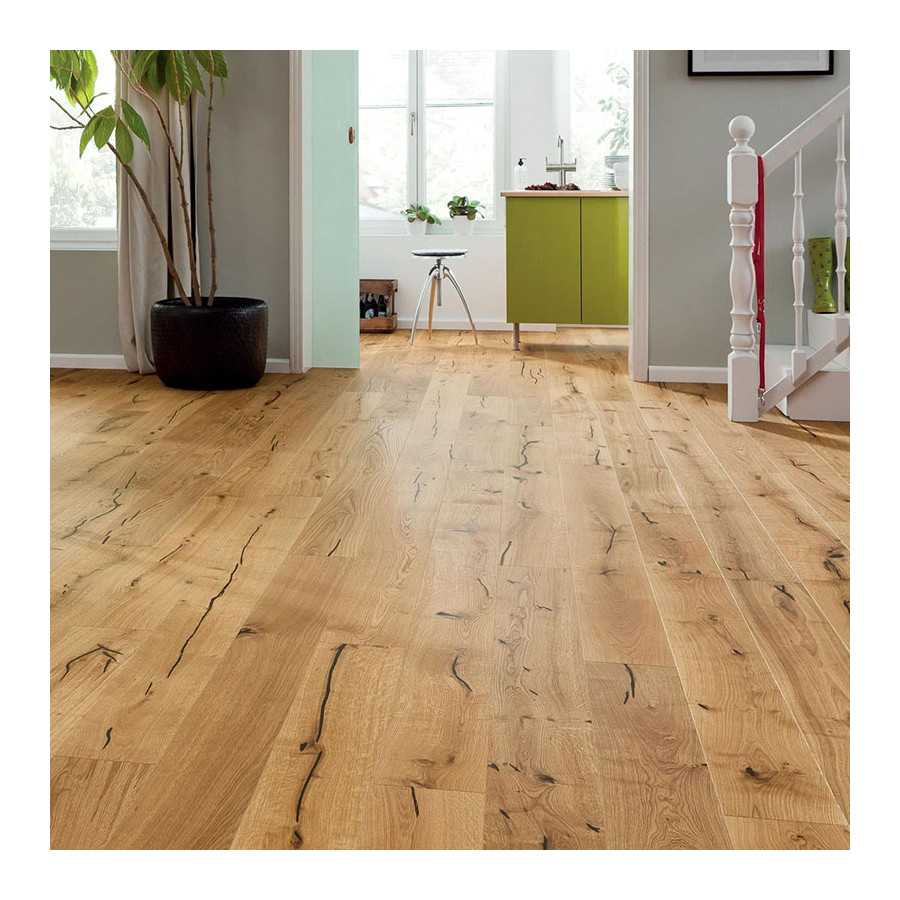 haro parquet 4000  planche large à l ancienne 180x13.5x2200mm  4v chêne alabama brossé naturalin plus top connect -certifié pefc