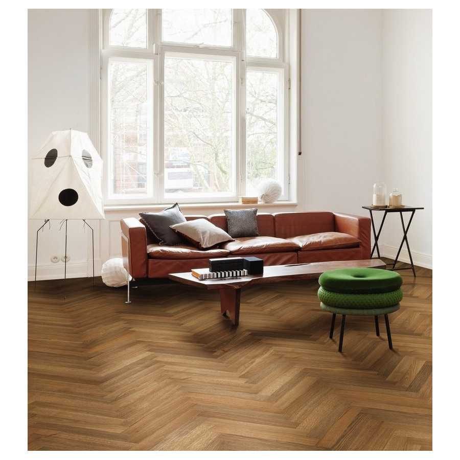 HARO PARQUET 4000 Parquet 2-plis Monolame Prestige Chêne fumé Markant permaDur Rainure & languette 120x10mm (compatible avec sol