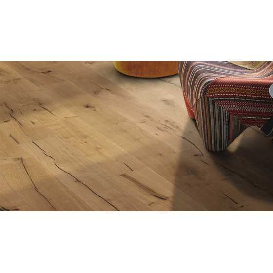 HARO PARQUET 3500 HDF Planche large à l'ancienne 2V Chêne Alabama brossé naturaLin plus Top Connect 180mm x12mm - Certifié PEFC 