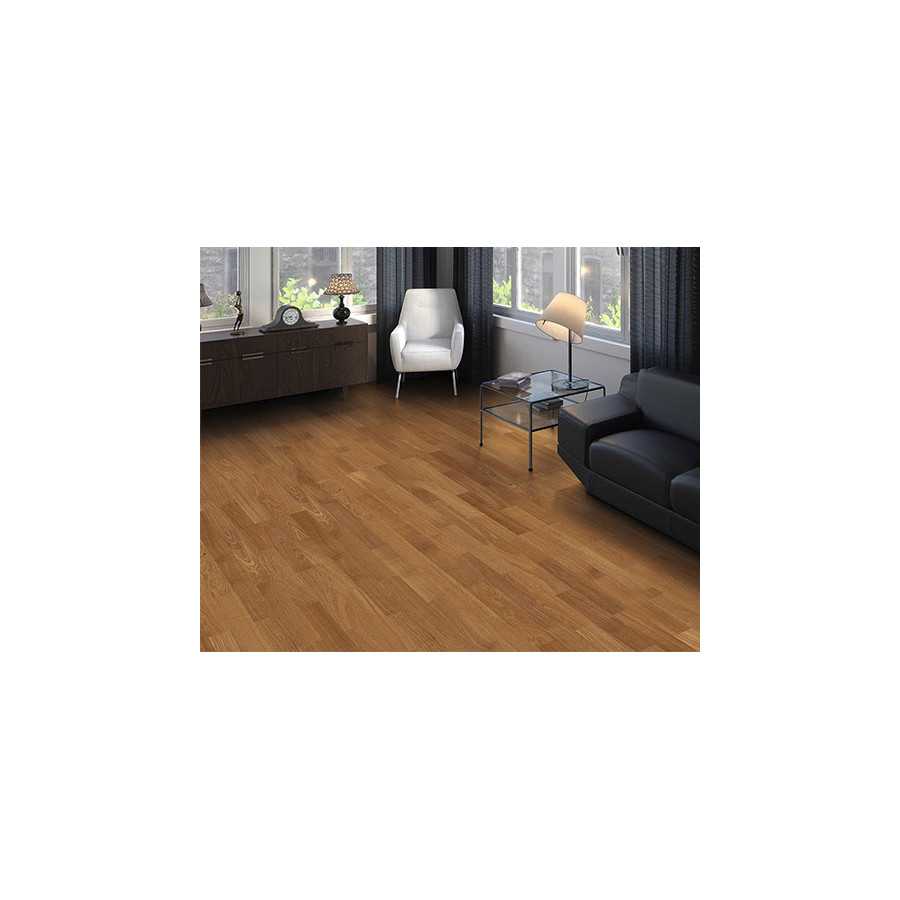 HARO PARQUET 4000 Lame Allegro Chêne Trend brossé naturaLin plus Rainure & languette 70mmx10mm L490mm (compatible avec sol rafra