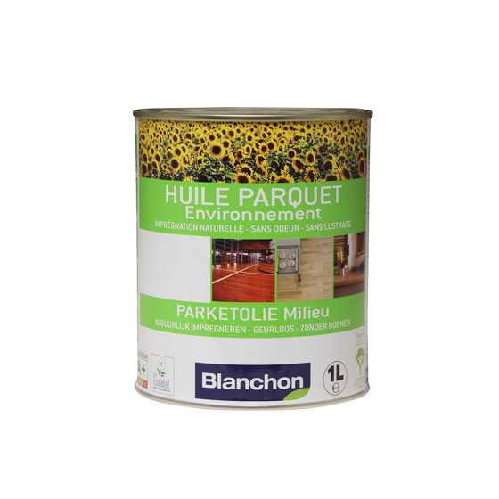 HUILE ENVIRONNEMENT BLANCHON 1L ASPECT BOIS BRUT CAPACITE D'ETALEMENT 15m²/L (huile pour bois clair, blanchit)