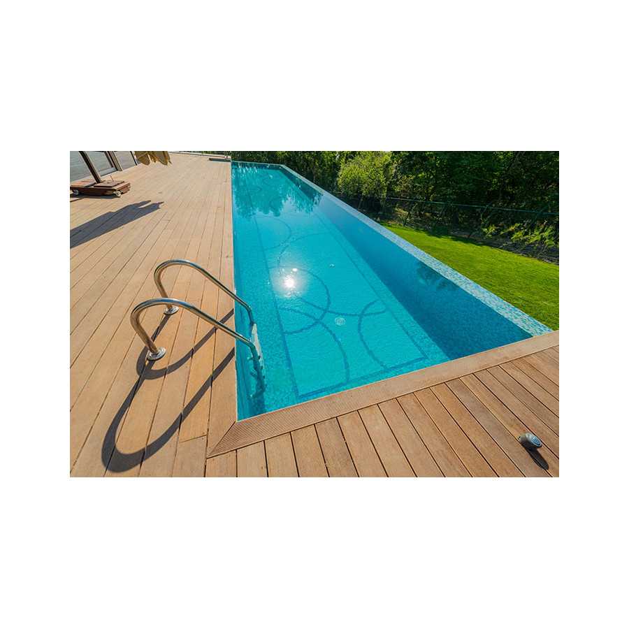 LAME DE TERRASSE IPE  BRUT PROFIL 1 FACE LISSE 1 FACE STRIEE / BISEAUX 145x21x935/1245/1550/1850mm  (+/- 3 mm)