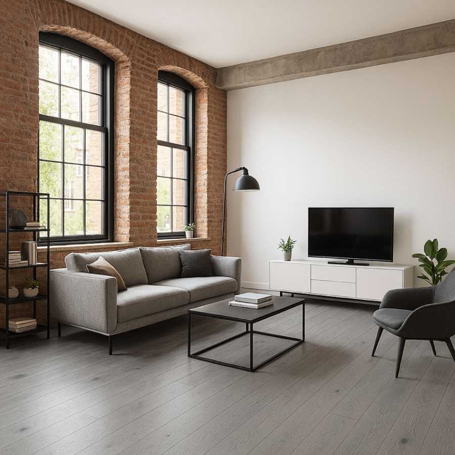 Chêne Contrecollé Rustique Verni Brossé Streey Grey | Floating Varnished Oak Parquet | Premibel Parquet