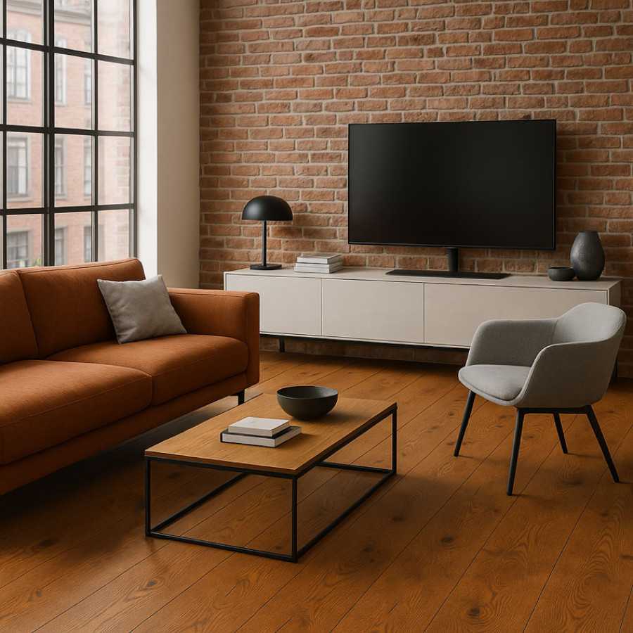 Chêne Contrecollé Rustique Verni Brossé Old Brown | Parquet Flottant Chêne Verni | Premibel Parquet