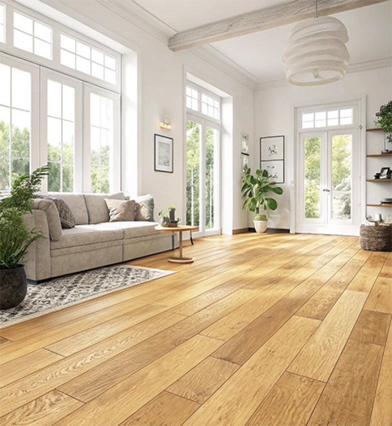 chene massif verni brosse go4 pr bis naturel soleil de provence 125x15mm -certifié fsc 100% | PARQUET MASSIF CHÊNE VERNI | Premibel Parquet