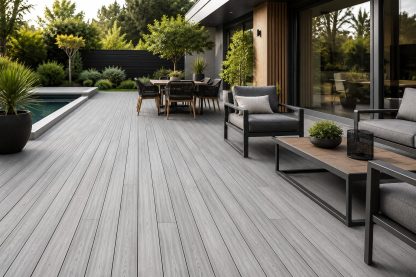 LAME DE TERRASSE COMPOSITE GREY CLIPSABLE 145X22X2200mm