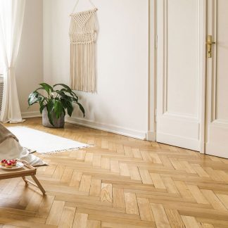 BATON ROMPU CHENE MASSIF VERNI MAT NATUREL GRADE NA/CA GO 4 90X14X500mm - Certifié PEFC 100%