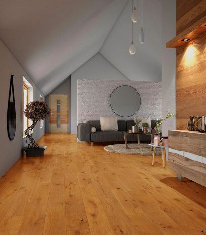 CHENE MASSIF HUILE BROSSE RUSTIQUE HONEY 120x15x600A2200mm Certifié FSC 100 %