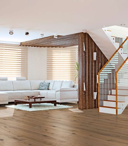 CHENE MASSIF HUILE RUSTIQUE BROSSE CASTEL BROWN 170x20mm - Certifié FSC 100 %