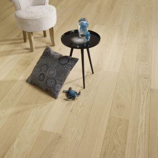 CHENE MASSIF VERNI INCOLORE ASPECT BOIS BRUT LISSE PR BIS  130x14x400 A 1800mm - 4 CHANFREINS - Certifié PEFC 100%