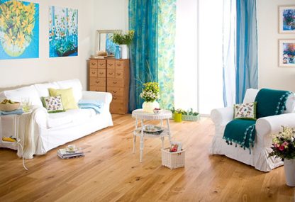 PARQUET CHÊNE MASSIF VERNI BROSSÉ CLASSIC SOLEIL D'ÉTÉ  - 160 x 14 x 600 à 1800 mm  - Certifié FSC 100 %