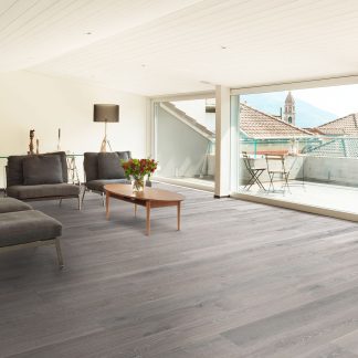 CHENE CONTRECOLLE GRIS OURSON HUILE BROSSE CERUSE CLIPSABLE GO-4 190X15X950-1900mm - 4mm de couche d'usure