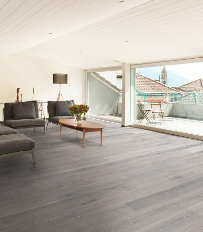 CHENE CONTRECOLLE GRIS OURSON HUILE BROSSE CERUSE CLIPSABLE GO-4 190X15X950-1900mm - 4mm de couche d'usure