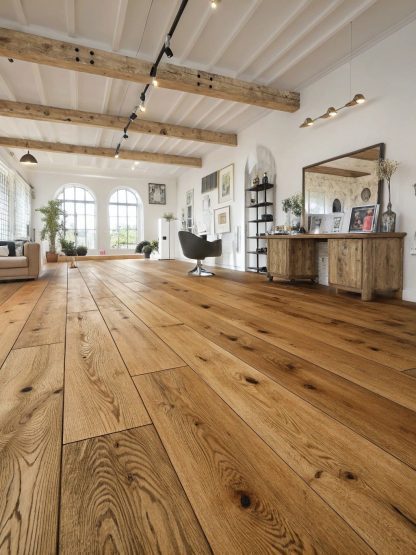 CHENE CONTRECOLLE VERNI BROSSE A L'ANCIENNE NATUREL EVASION XXL 260X15X2200mm GO-4 - 4mm de couche d'usure