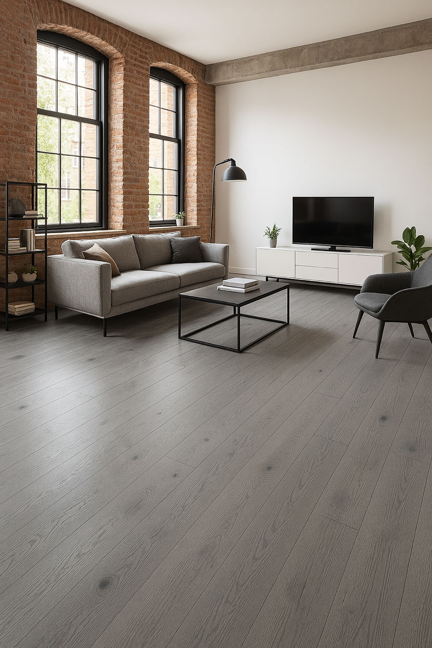 Chêne Contrecollé Rustique Verni Brossé Streey Grey