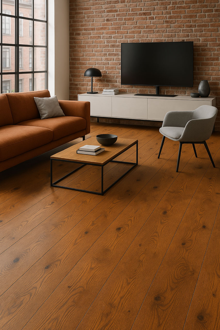 Chêne Contrecollé Rustique Verni Brossé Old Brown