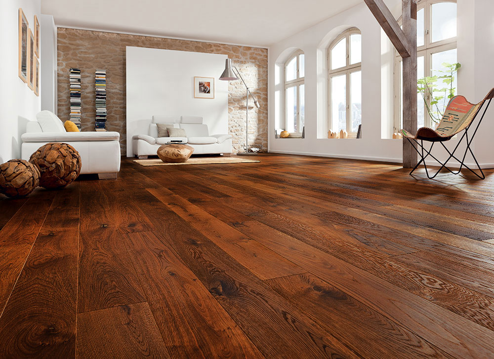 Chêne Contrecollé Rustique Verni Brossé Smoked