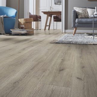 PARQUET SOL STRATIFIE DECOART CHENE TENDANCE GRIS - GAMME ALEXANDRIE - 1380mmX193mmX7mm - Certifié PEFC 70%