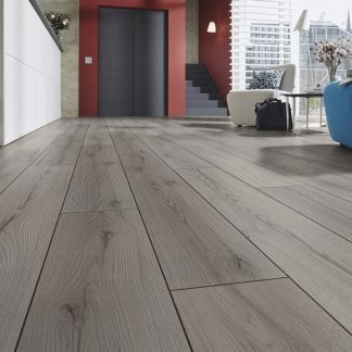 PARQUET SOL STRATIFIE DECOART CHENE CENTURY GRIS - GAMME ALEXANDRIE - 1380mmX193mmX7mm - Certifié PEFC 70%