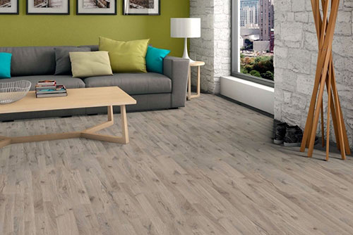 Sol Stratifié Chêne Gris Titane Tramé Mat 3 Frises - Lot de 4,19 m²