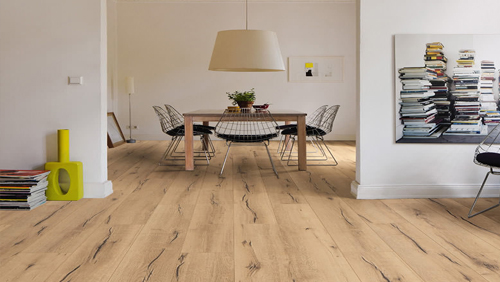 Sol Stratifié Chêne Italica Crème Authentique Lames Larges - Lot de 2,22 m²