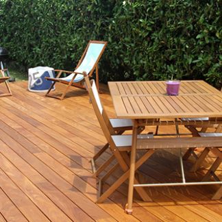LAME DE TERRASSE EN TECK BRUT LISSE SELECT A CLIPSER 120x19x L1200-L2200mm - PRIX POUR LE LOT DE 98.92M²