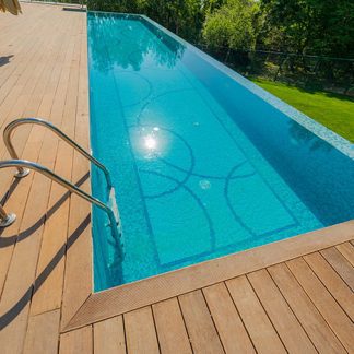 LAME DE TERRASSE IPE  BRUT PROFIL 2 FACES LISSES  / BISEAUX 145x21x1235/1550/mm  (+/- 3 mm)