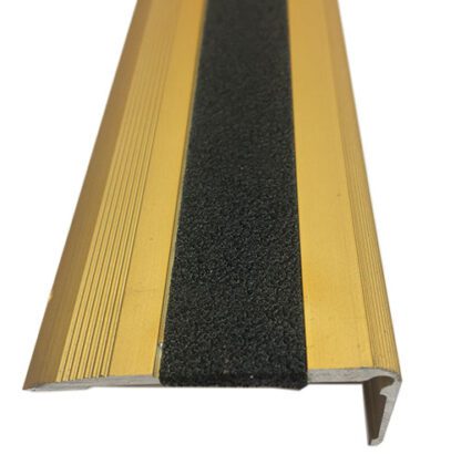 NEZ DE MARCHE ALU DORE + BANDE NOIRE A VISSER 113*52*30 (21681)