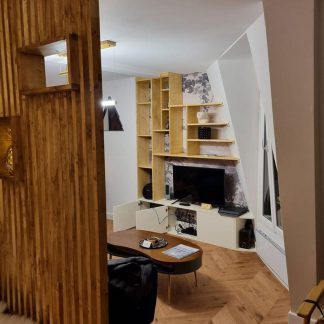 POINT DE HONGRIE 45° CHENE MASSIF VILLAGE VERNI MAT 90x14x L600mm GO 4