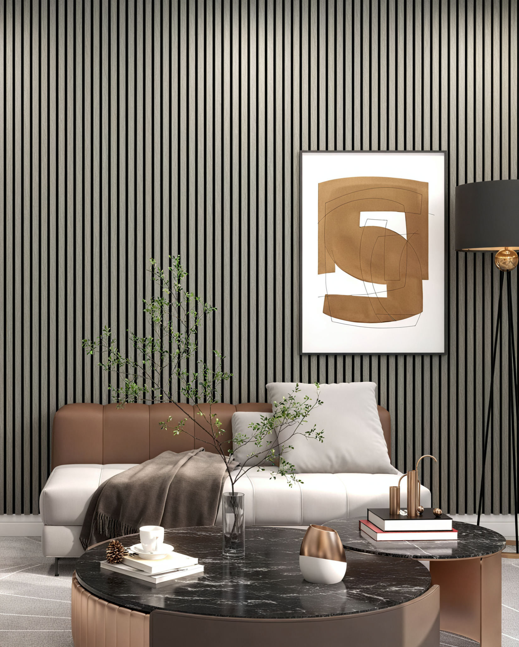 PANNEAU ACOUSTIQUE DECORATIF MURAL DES SONGES EN MDF PET FINITION CHENE NOIR SUR FOND NOIR - DINACHOC - 520X18X2400mm - Premibel Parquet PANNEAU ACOUSTIQUE DECORATIF MURAL DES SONGES EN MDF PET FINITION CHENE NOIR SUR FOND NOIR - DINACHOC - 520X18X2400mm - Parquet m² - Premibel Parquet