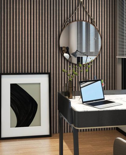 Panneau acoustique mural celeste finition walnut 520X18X2400mm