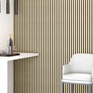 Panneau acoustique mural des brises finition chêne clair 520X18X2400mm