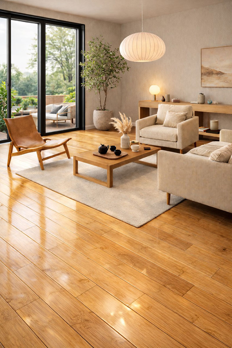 BAMBOU MASSIF VERNI HORIZONTAL MACCHIATTO BRILLANT 130X15X1020MM