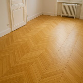 POINT DE HONGRIE 30° BAMBOU MASSIF VERNI MAT LUNGO GO4 100X15X650mm