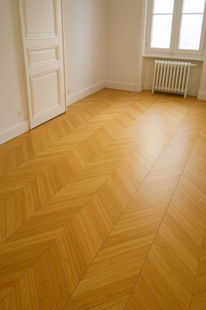 POINT DE HONGRIE 30° BAMBOU MASSIF VERNI MAT LUNGO GO4 100X15X650mm