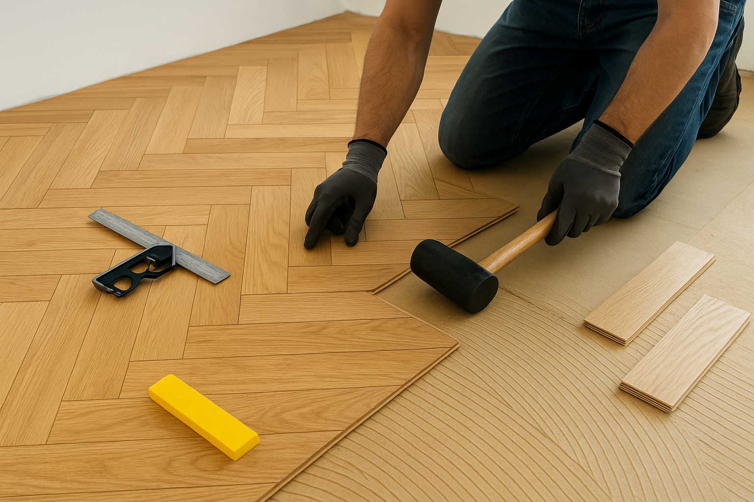 Comment poser un parquet en bâtons rompus