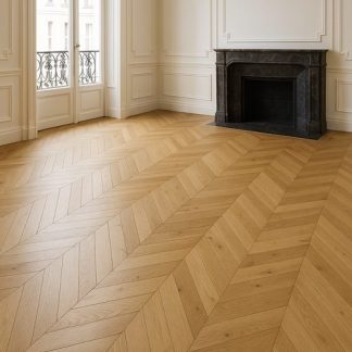 POINT DE HONGRIE 45° CHENE CONTRECOLLE VERNI BROSSE RUSTIQUE CESAR NATUREL 92X12X520mm GO-4 - 2,5mm de couche d'usure