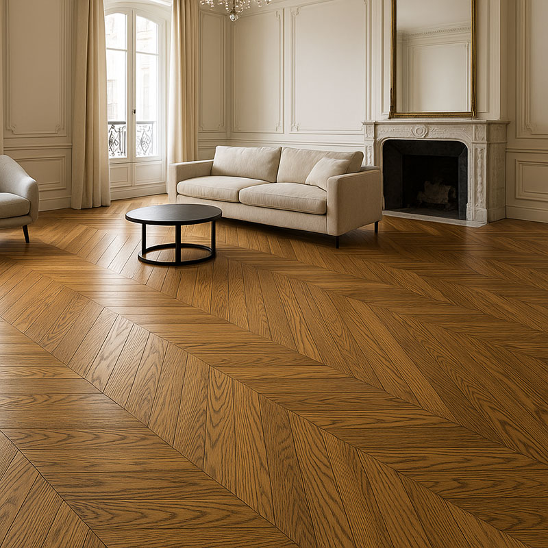 POINT DE HONGRIE 60° BAMBOU MASSIF VERNI CHENE GOLDEN GO-4 100X15X650mm