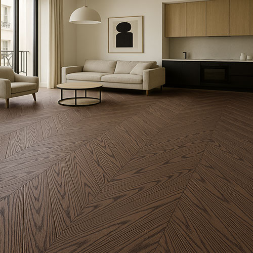 POINT DE HONGRIE 60° BAMBOU MASSIF VERNI CHENE GRIS ARDOISE GO-4 100X15X650mm