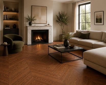 Point de hongrie bambou esprit chêne cacao 100X15mm