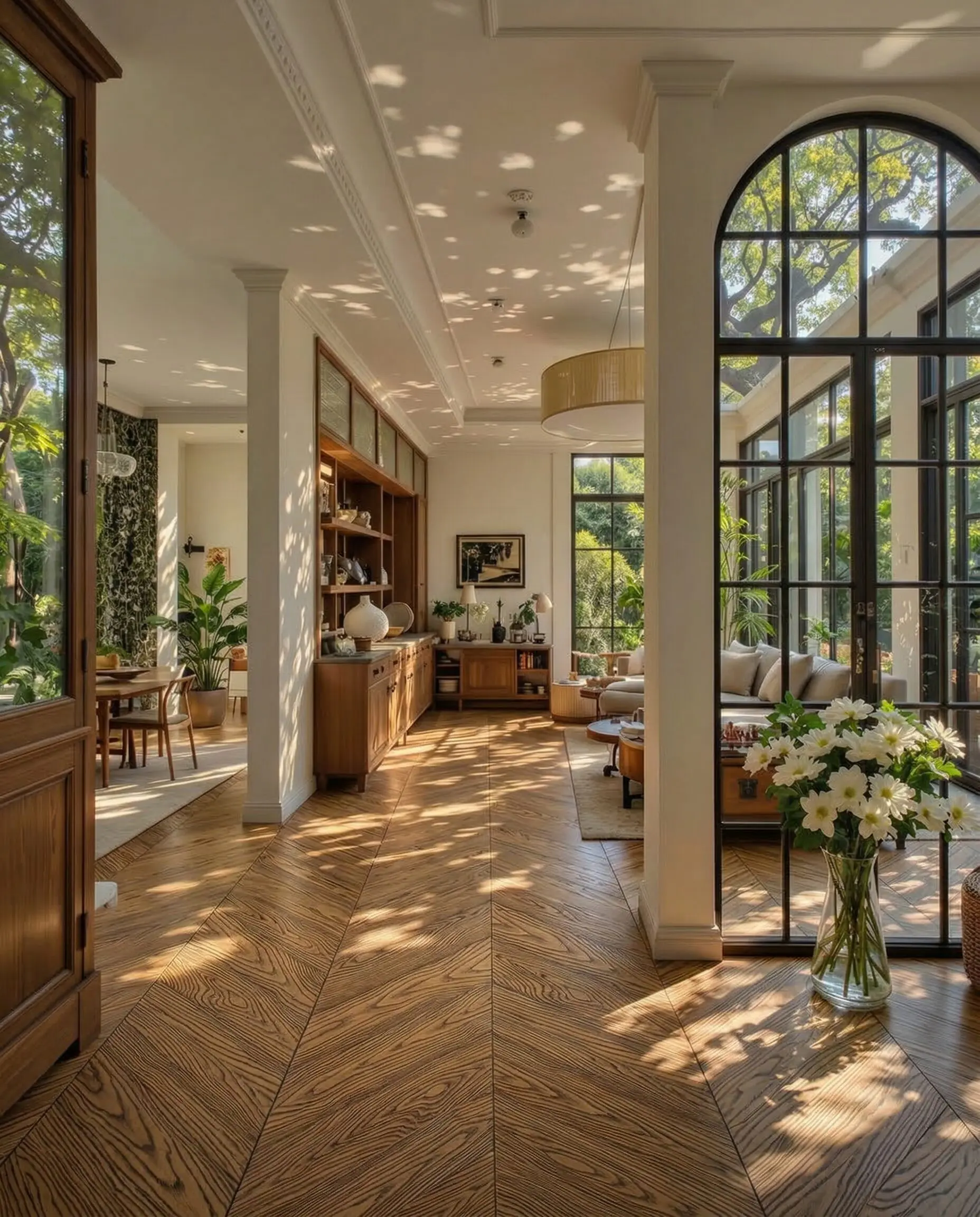 point de hongrie bambou massif verni chêne golden