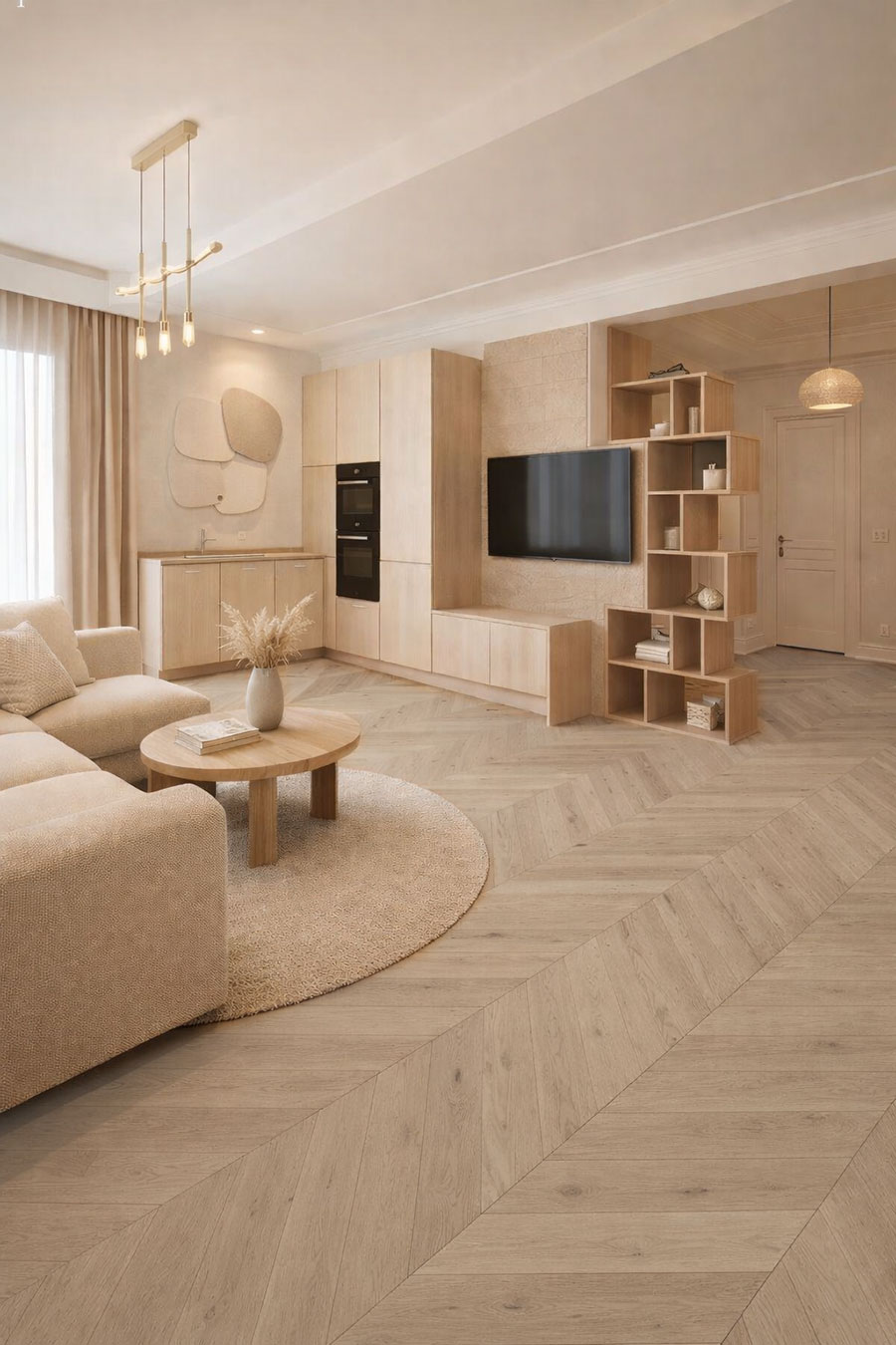 POINT DE HONGRIE CONTRECOLLE VERNI BROSSE RUSTIQUE CROWN INVISIBLE 92x15x520mm - 4mm de couche d'usure - Certifié FSC 100 %