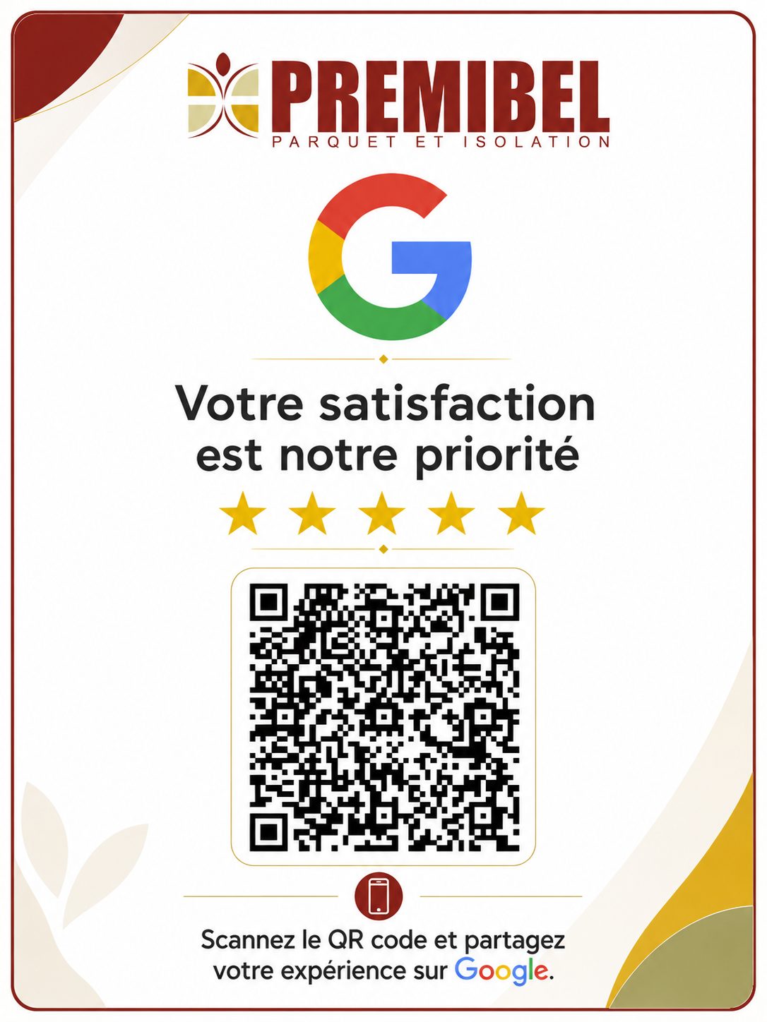 QR Code avis Google Premibel Voltaire